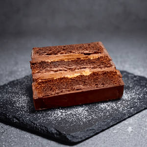 Chocolate & Caramel Cake Slice