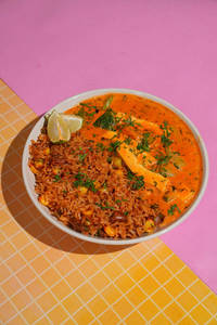 Corn & Bean Rice W. Peri Peri  Chickensauce