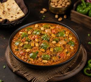 Royal  Peanut Capsicum Masala With 2 Paratha