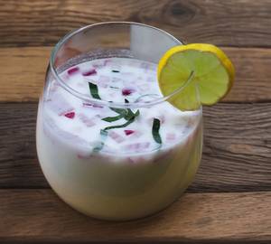 Butter Milk - Onions,Lemon Water,Miriyala Poder Mix,Salt With Making Butter Milk