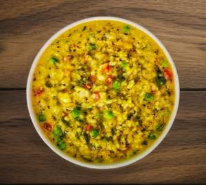 Vegetable sabudana khichdi with dahi