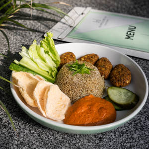 Falafel & Hummus Quinoa Mediterranean Bowl
