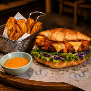 Peri Peri Cottage Crunch Croissant Burger