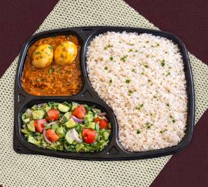 Egg Curry + Rice + Salad