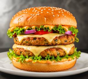 Double Patty & Double Cheese Veg Burger
