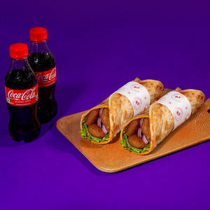 Crispy Chicken Tikki Kathi Rolls (2 Rolls) + 2 Cokes [250ml]