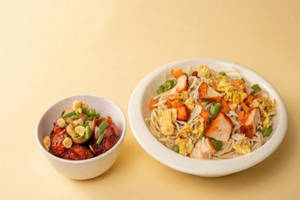 Chicken Noodles Qtr + Garlic Chicken Mini