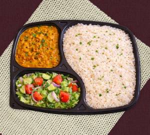 Dal Fry + Rice + Salad