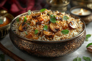 Pepper Mushroom Biryani