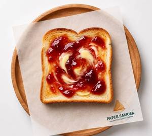 Bread butter jam grilled toast