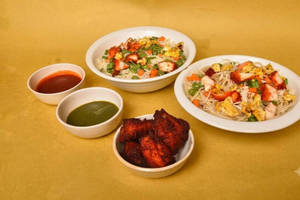 Chicken Fried Rice Qtr+chicken Noodles Qtr With Chicken 65 - 3 Pieces