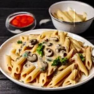 Creamy Mushroom Sauce Pasta Prawn