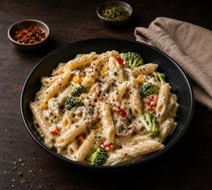 White Sauce Cheese Veg Pasta