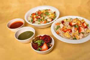 Chicken Fried Rice Qtr+chicken Noodles Qtr+ginger Chicken Mini