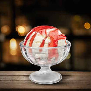 Vanilla With Strawberry Sauce