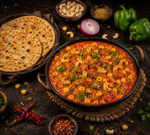 Spicy kaju corn masala +2 paratha + 1 Papad