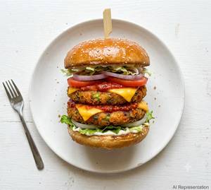 Double Tikki Schezwan Cheese Burger
