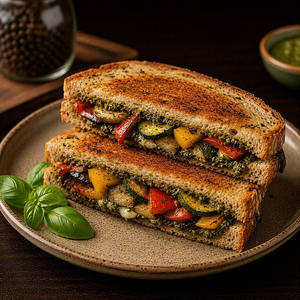 Roasted Veggie Pesto Sandwich