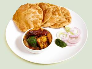 Poori with Chicken Curry