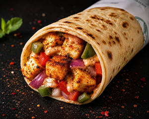 Roasted Chunks Of Paneer Wrap