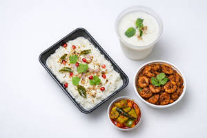 Curd Rice & Chettinadu Prawn Fry Combo