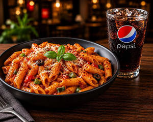 Red Sause Pasta + Cold Drink