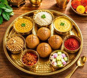 The grand thali dal bati churma