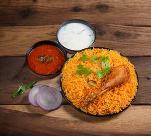 Hydrabadi Chicken Dum Biryani (Basmati) with Mirch Salan