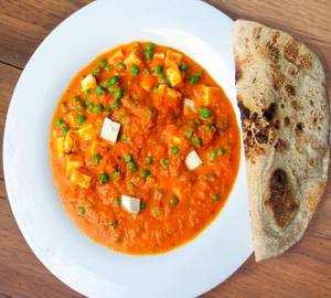 Jain Matar Paneer + Plain Roti (3 Pieces)
