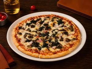 Grilled Mushroom with Spinach and Onions Pizza [11 inches]