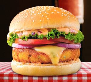 Cheese aalu tikki burger