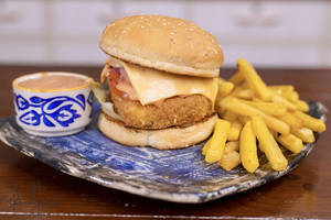 Panner Burger + Cheese Shots + Fries
