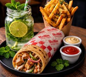 Chicken roll plus small fries plus any mojito