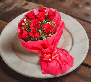 10Pcs Red Rose Bookey