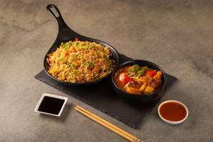 Veg Fried Rice With Chilli Paneer/ Machurian Combo