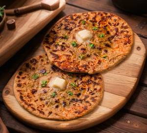 2 Paneer Paratha With Dahi And Pickle