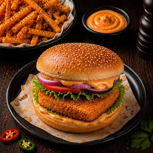 Crunchy Paneer Burger