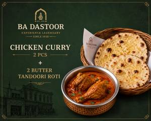 Chicken Curry 2 Pcs + 2 Butter Tandoori Roti