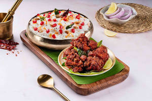 Curd Rice & Chicken Kebab
