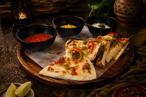 Spicy Paneer Corn & Bean Quesadillas