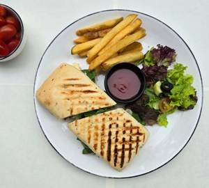 Grilled Vegetables Pesto And Mozzarella Panini