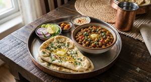 Channa Masala with 2 Butter Naan and Boondi Raita