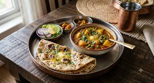 Aloo Matar with 3 Tandoori Butter Roti