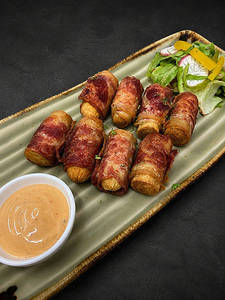 Bacon Wrapped Chicken Sausages