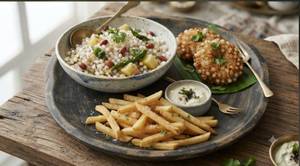 Sabudana Khichdi (450Ml+French Fries+Sabudana Vada (2)