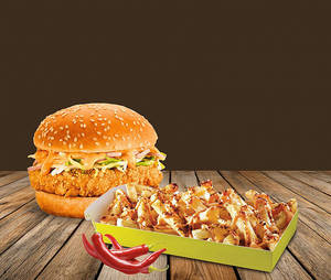 Big Crunch Burger + Peri Peri Loaded Fries