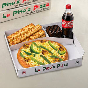 Capsicum & Paneer Pizza (r ) + Cheezo Garlic Bread (3pc)+ Triple Chocolate Brownie + Coke