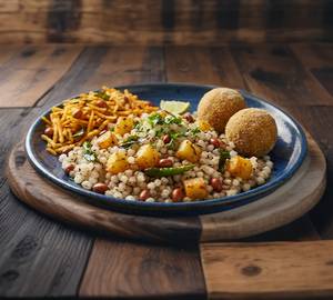 Upvas Thali(Sabudana Khichadi+Chivda+Ladoo)
