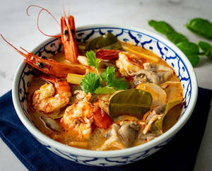 Tom Yam Cream Soup Prawn