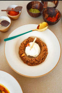 Jeggery Pongal With Vanila Ice Cream